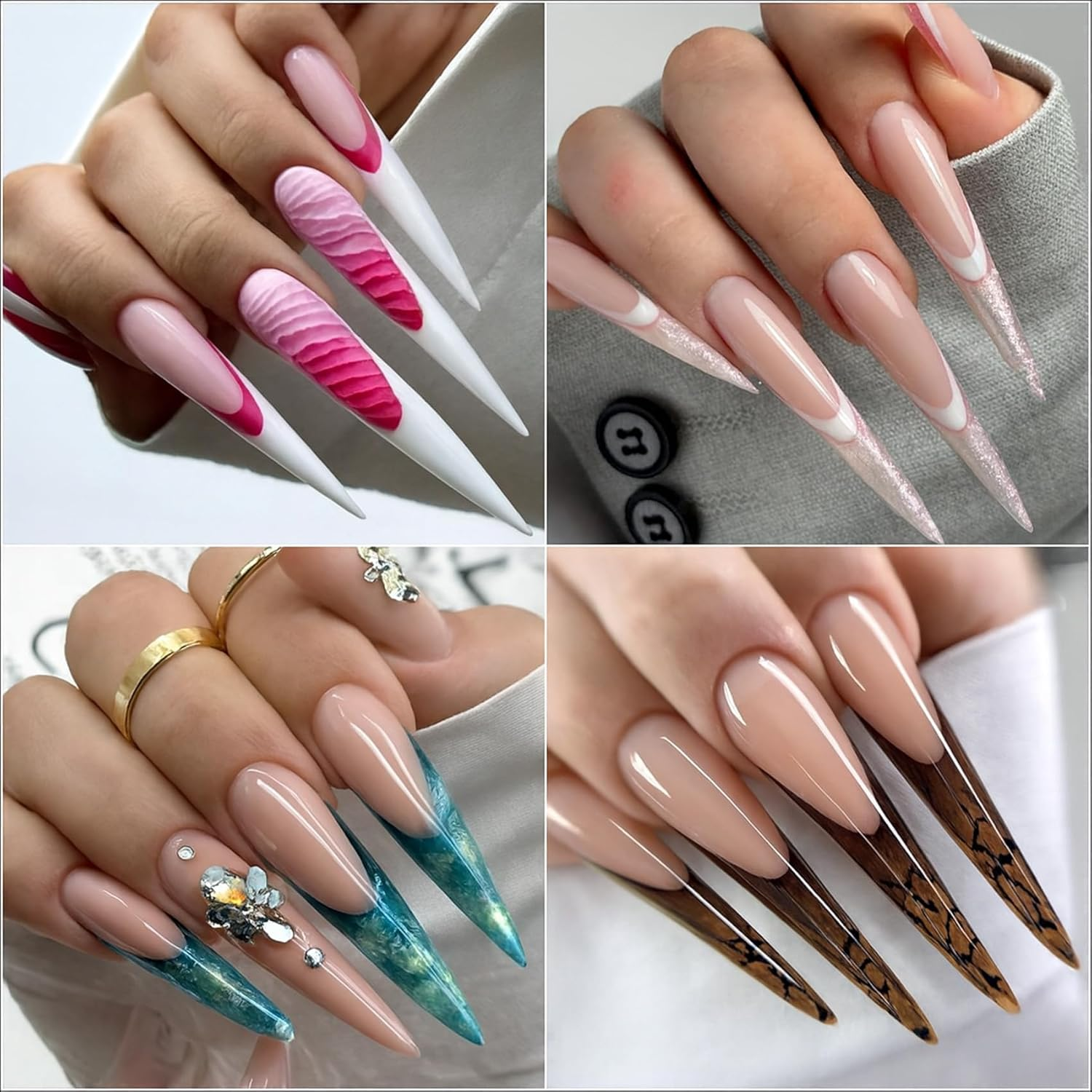 Xiciki Pack of 120 Dual Tips Nails Set, Transparent, Dual Nail Forms with Size Scale for Gel & Acrylic Extension, for DIY, Salon and Nail Art Design image number 4