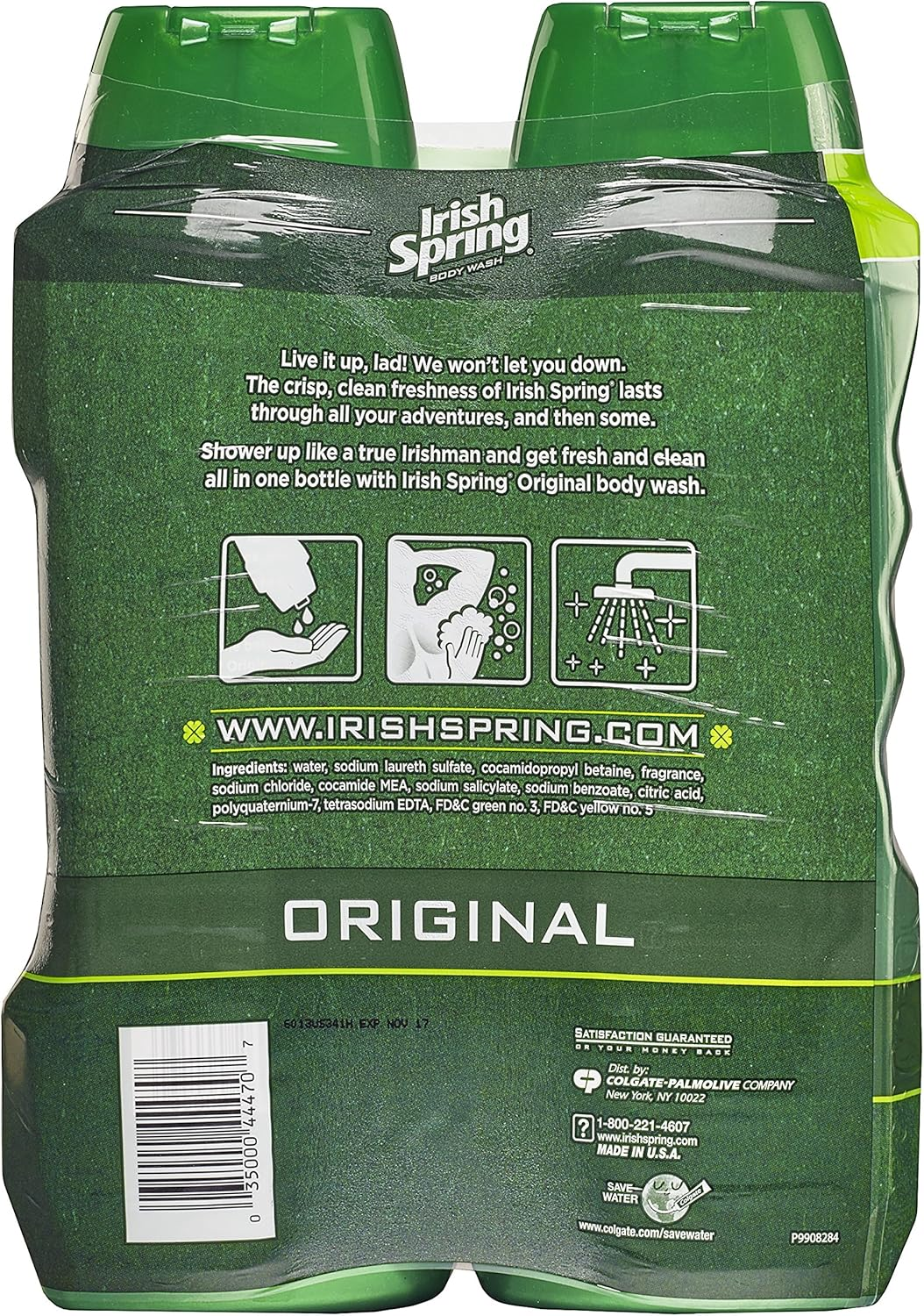 Irish Spring Body Wash for Men, Original- 32 Ounce (2 Count) 18 Oz (2 Pack) Original image number 2