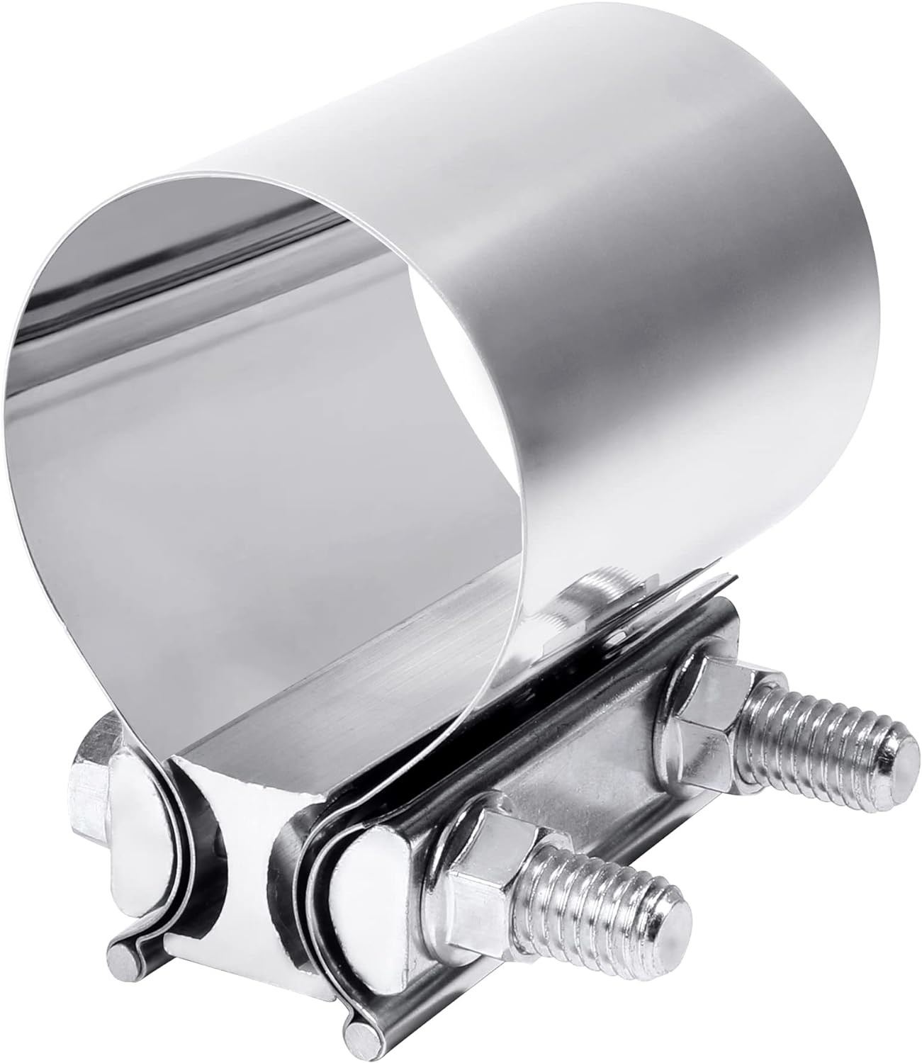Zlirfy Stainless Steel Exhaust Clamp, Universal 2.0'-4.0' Butt Joint Clamp Band, Fit for 2.75' Exhaust Pipe image number 2