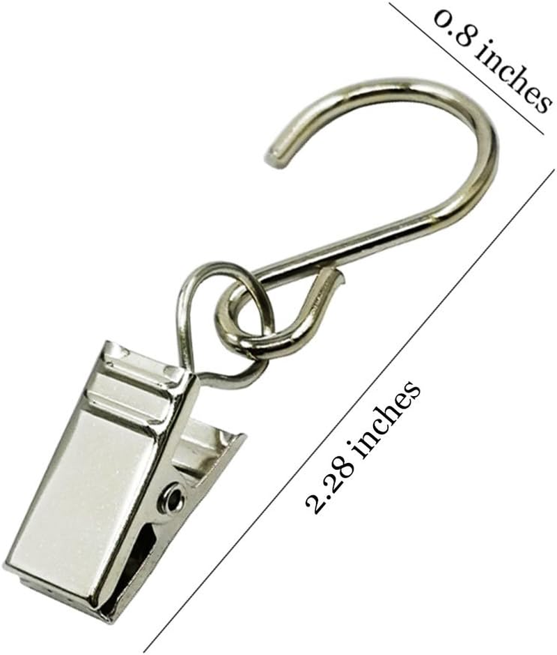 Stainless Steel S Hooks Curtain Clips,30 Pcs Hanging Party Lights Hangers, Curtain Hooks, Apply to Outdoor Light Strings Hooks Courtyards Camping Tents Christmas Decorations Clips image number 3