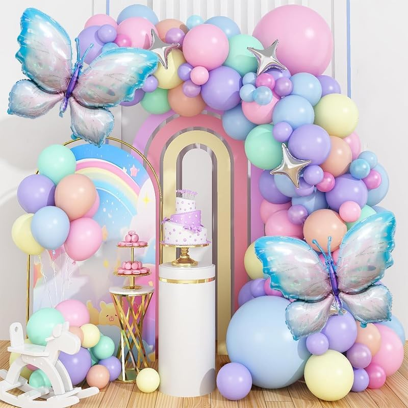 Butterfly Balloon Wreath Arch Set, Birthday Party Decoration（98 PCS） image number 3