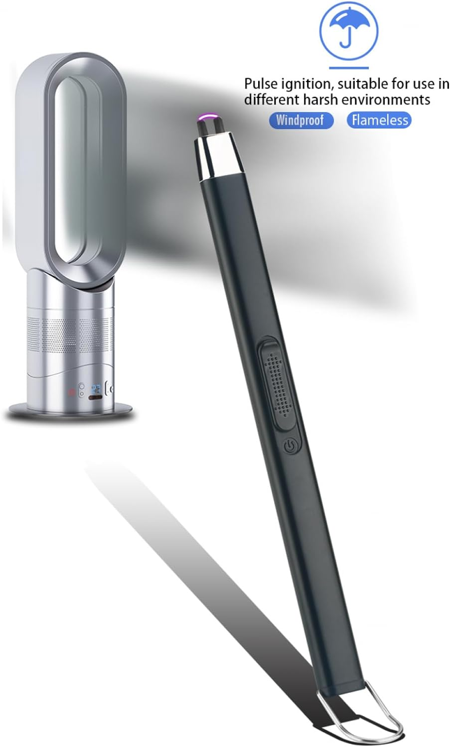 Electric Lighter, Candle Lighters, Rechargeable Type-C USB Plasma Arc Windproof Lighters with Safe Button for Grill BBQ Fireplace Camping Stove Kitchen Firework Birthday Christmas (Rosegold) - Rose Gold image number 5