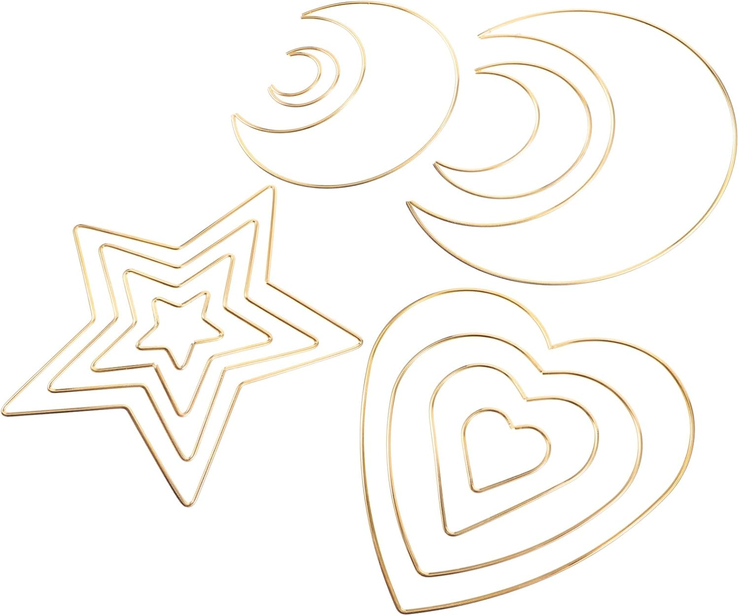 NOLITOY 12Pcs Dream Catcher Rings Metal Macrame Hoops for DIY Wedding Wreath Wall Decor Shape image number 5