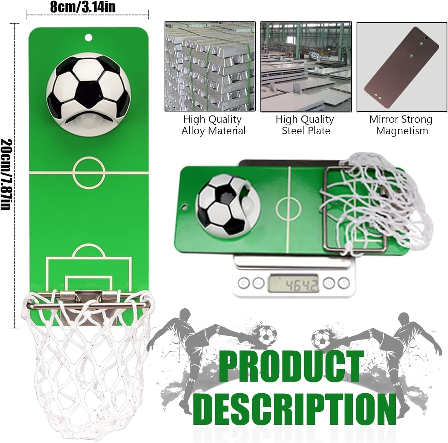 Magnetic Bottle Openers with Netting Catcher, Wall Mounted Wooden Beer Bottle Opener, Traceless Corkscrew, Home Bar Accessories for Kitchen, Outdoor, Ideal Beer Gifts for Men (Style Football) image number 2