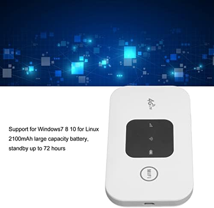 Mobile Wifi Hotspot, Portable 4G LTE Wifi Mobile Hotspot, 4G Mobile Wifi Mobile Router Supports 10 Users, Lightweight Unlocked Mobile Wifi Hotspot for Outdoor Car Travel image number 3