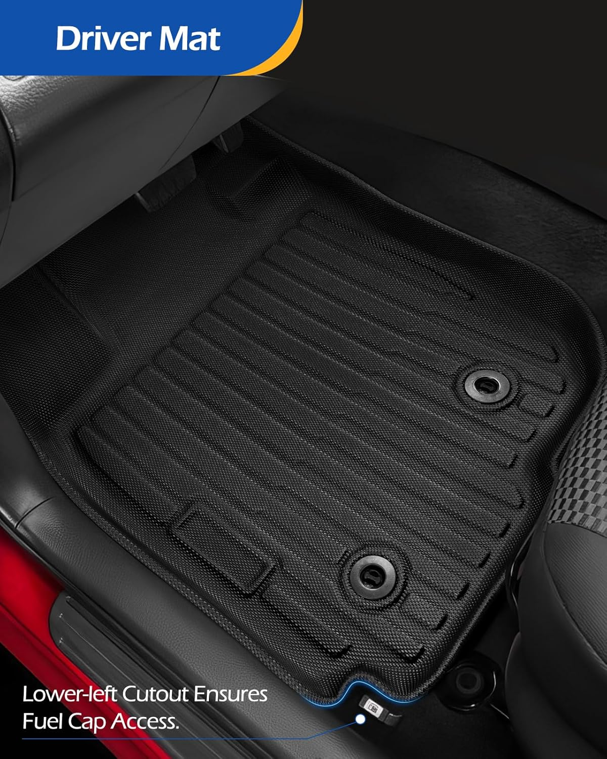 Car Floor Mats for Toyota RAV4: 2006 2007 2008 2009 2010 2011 2012 without 3Rd Row Seat All Weather Carpet Custom Fit for RAV-4 Front Second Row Cargo Area Accessories Heavy Duty Full Set Rubber Liner image number 4