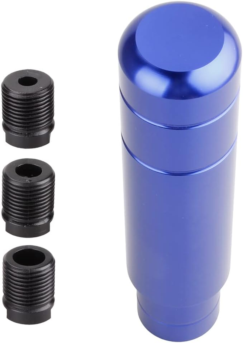 BARTOO Aluminum Alloy Heavy Weighted Shifter Knob, 5" Auto Gear Shift Knob, Car Gear Lever Stick Shifter Handle,With 3 Threaded Adapters M8 M10 M12,Fit Most Automatic Manual Vehicle (Blue) - Blue image number 6