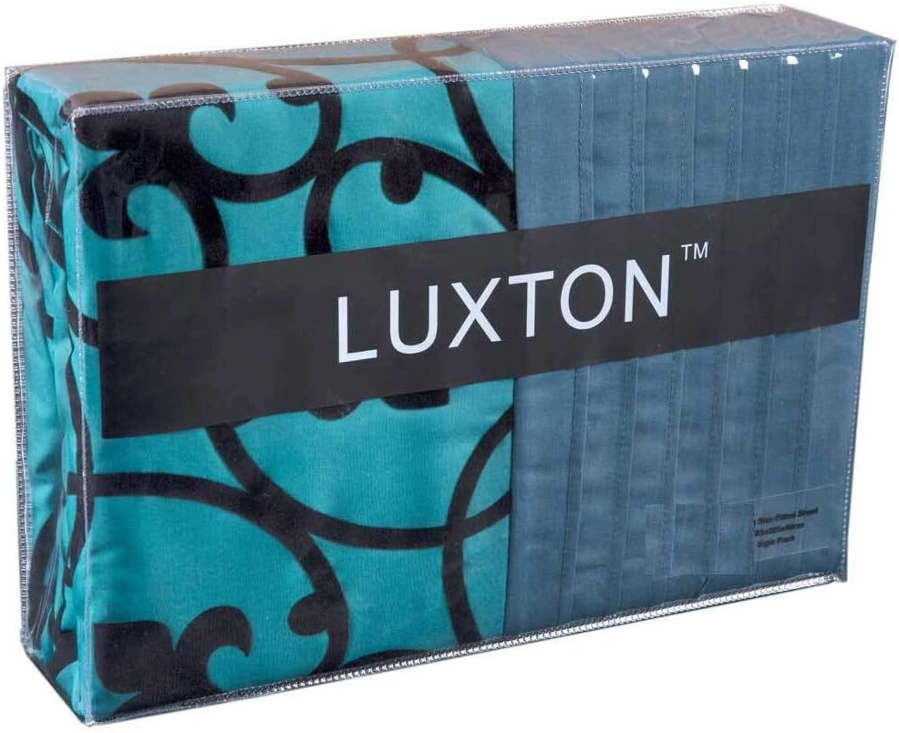 Double Size Teal Green Quilt Cover Set, Super Soft 3Pcs Pintucking Doona Cover Set (Double Size) image number 2