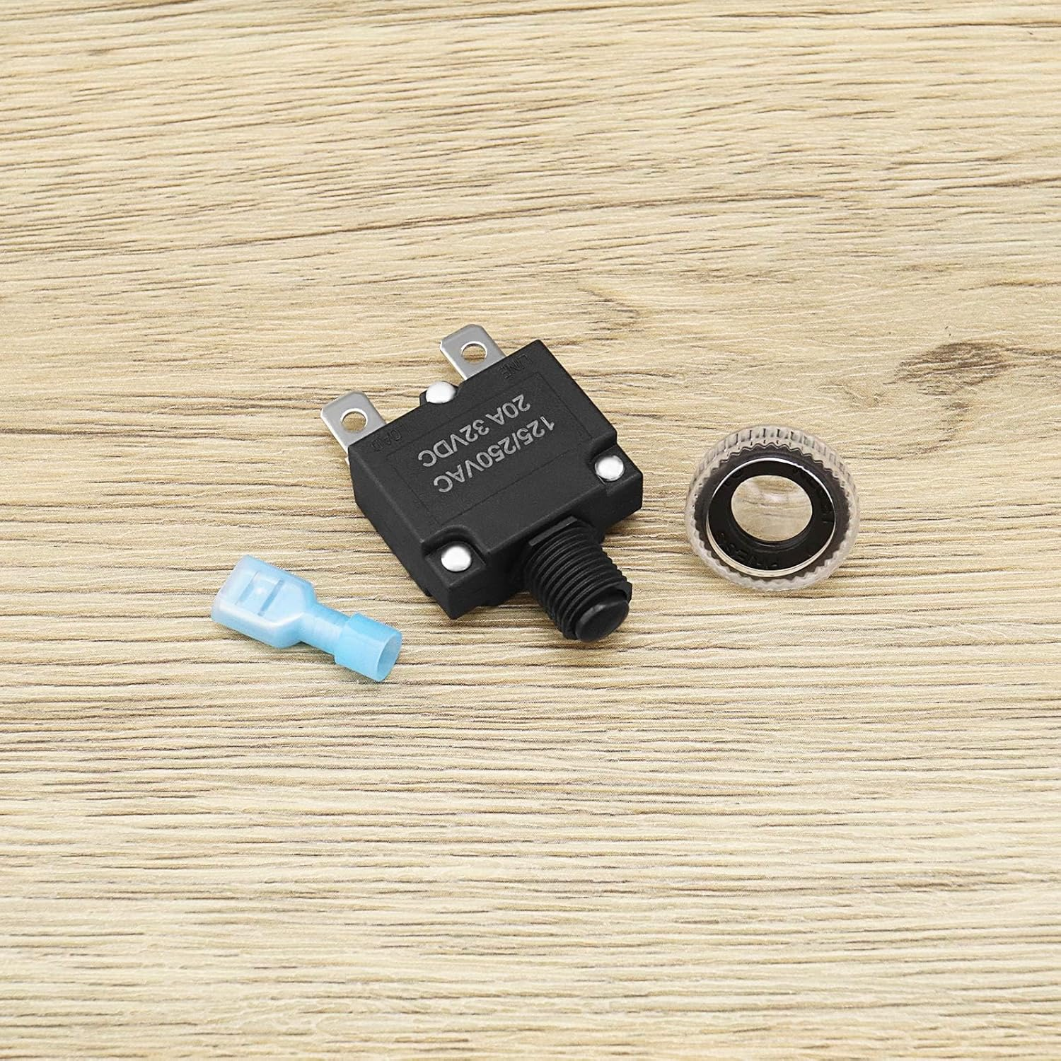 VGOL 10Pcs 5 Sizes Thermal Circuit Breaker with Quick Connect Terminals and Button Caps Assortment Kit Push Button Manual Reset for Switch Operation image number 1