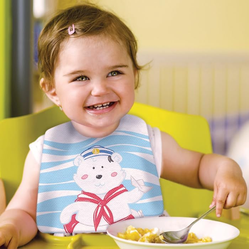 Packservice Disposable Baby Bibs, White, 28 X 28 (100 Pieces)