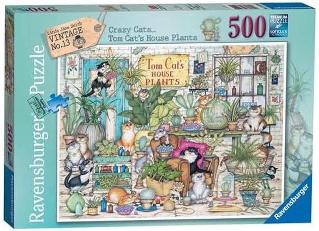 Ravensburger Crazy Cats Tom Cat'S House Plants 500P image number 1