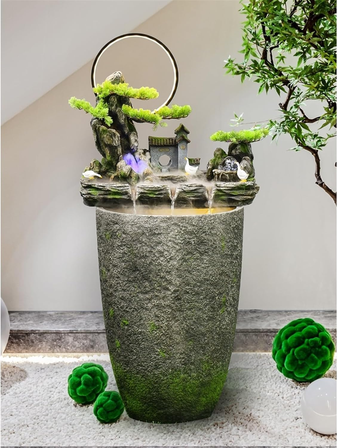 Outdoor Fountain Courtyard Rockery Water Fountain, Living Room Floor Decoration, Office image number 4