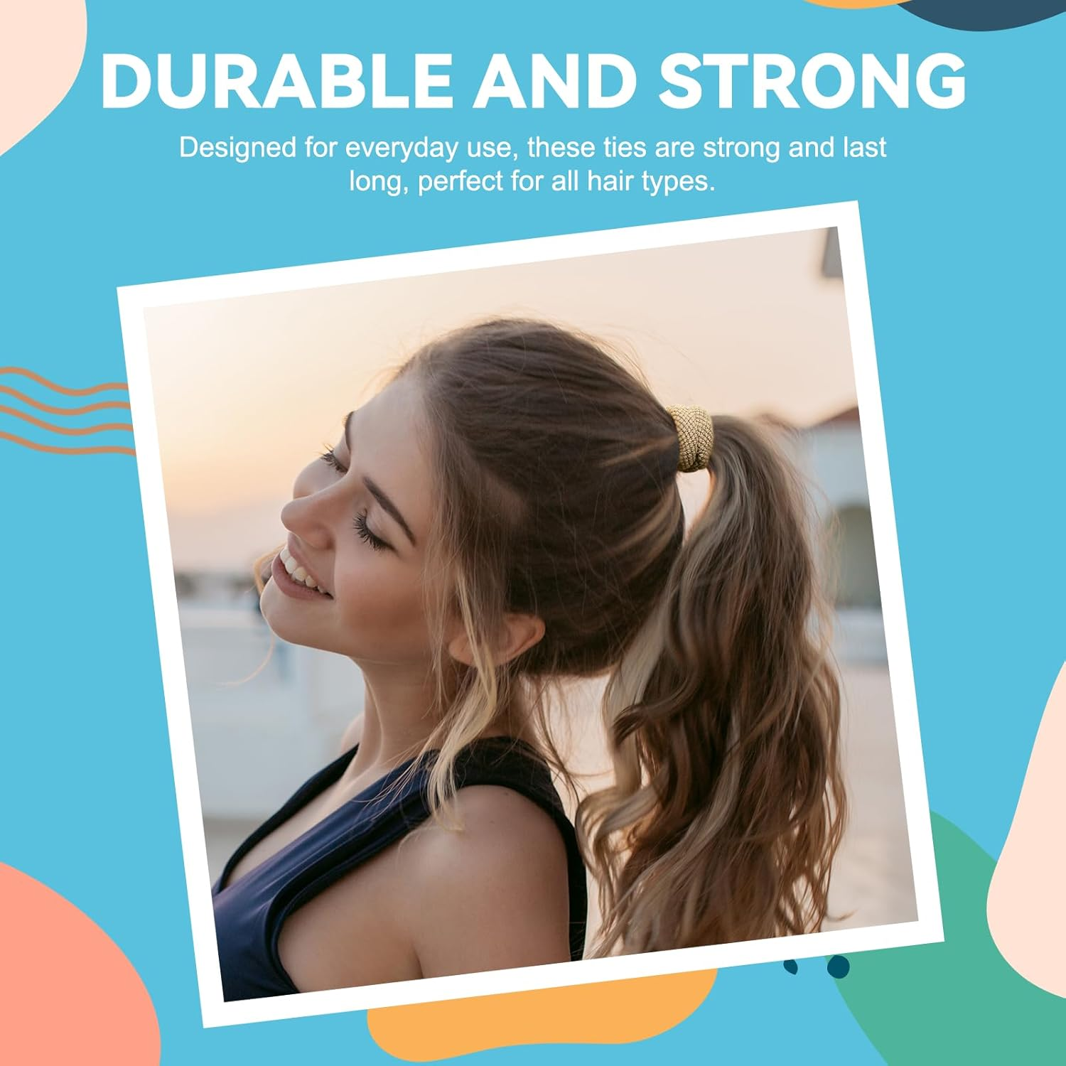 HOYOLS Large Seamless Hair Ties for Thick Hair, Soft Ponytail Holders Bands No Damage Elastics for Women Girls Scrunchies (Autumn Hues Color) image number 1