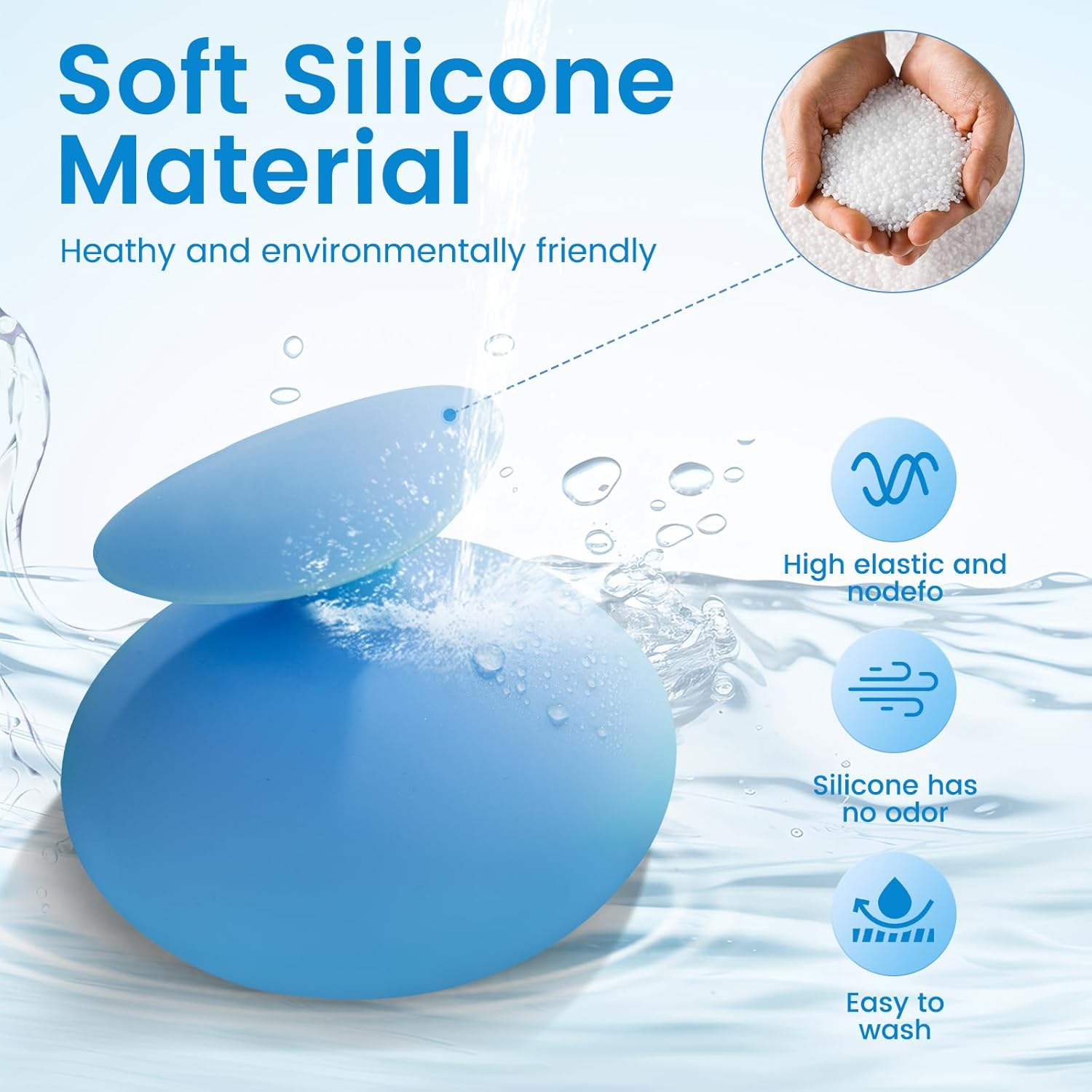 Silicone Palm Chest Percussion Cup, Chest Physical Aid Therapy Cup, Mucus Flutter Removal Device, Percussion Treatment for Mucus, Sputum, and Expectoration Problem(4.3 * 3.5 Inch for Adult) (Green) - Blue image number 3