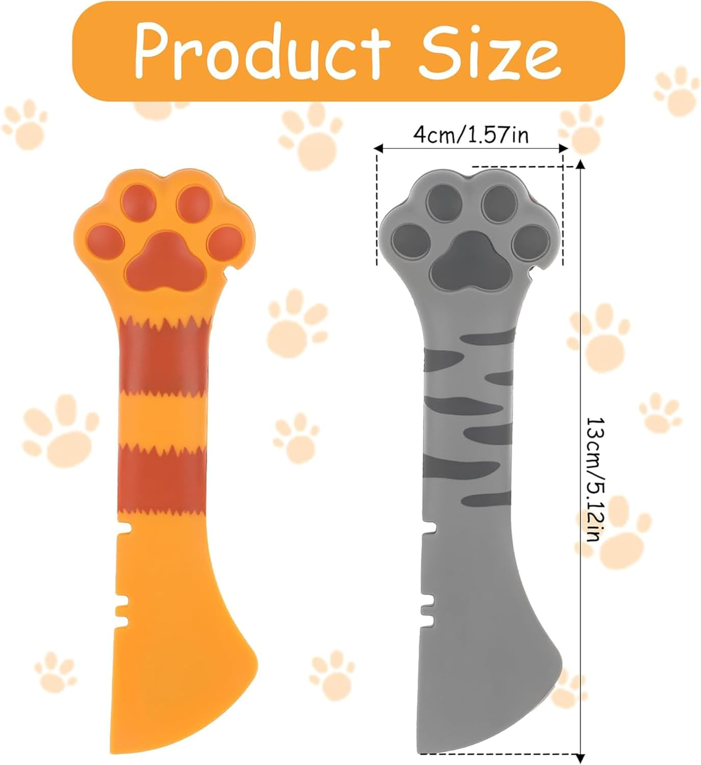 2 Pcs Cute Cat Paw Food Spoon,Silicone Pet Food Can Opener,Home Adorable Cats Spatula Feeder Cats Shaped,Multifunctional Pets Feeding Supplies for Kitten Puppy Canned Food Accessories image number 5