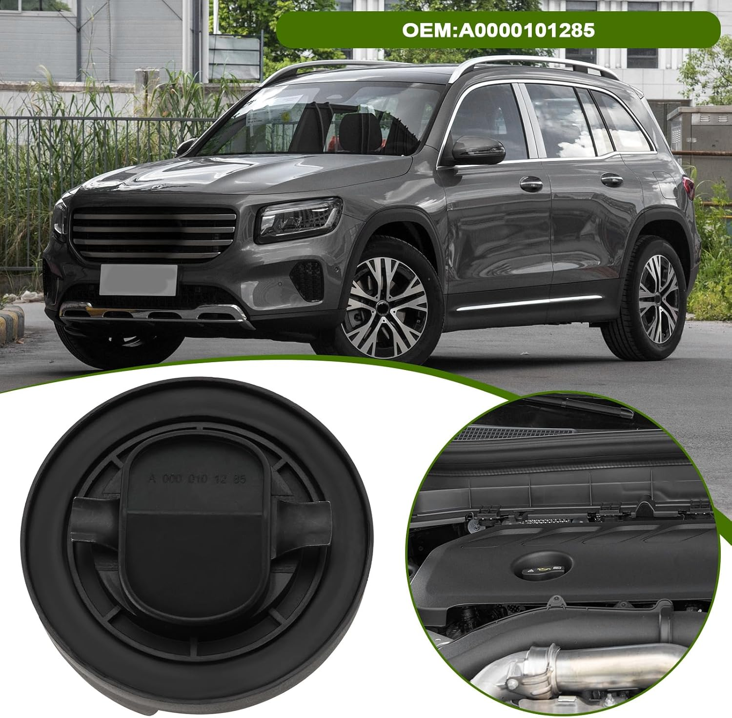 Oil Cap Cover Oil Filler Neck with Washer A0000101285 Compatible with Mercedes-Benz W107 W123 W124 W126 Engine Oil Filler Cap Oil Filler Cover Replacement image number 5