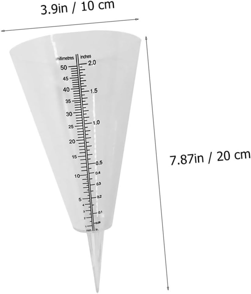 3Pcs Cone Shaped Rain Measuring Cups with Clear Graduated Scale Outdoor Rain Gauge for Garden Lawn Agriculture and Meteorological Use Plastic Spike Design image number 4