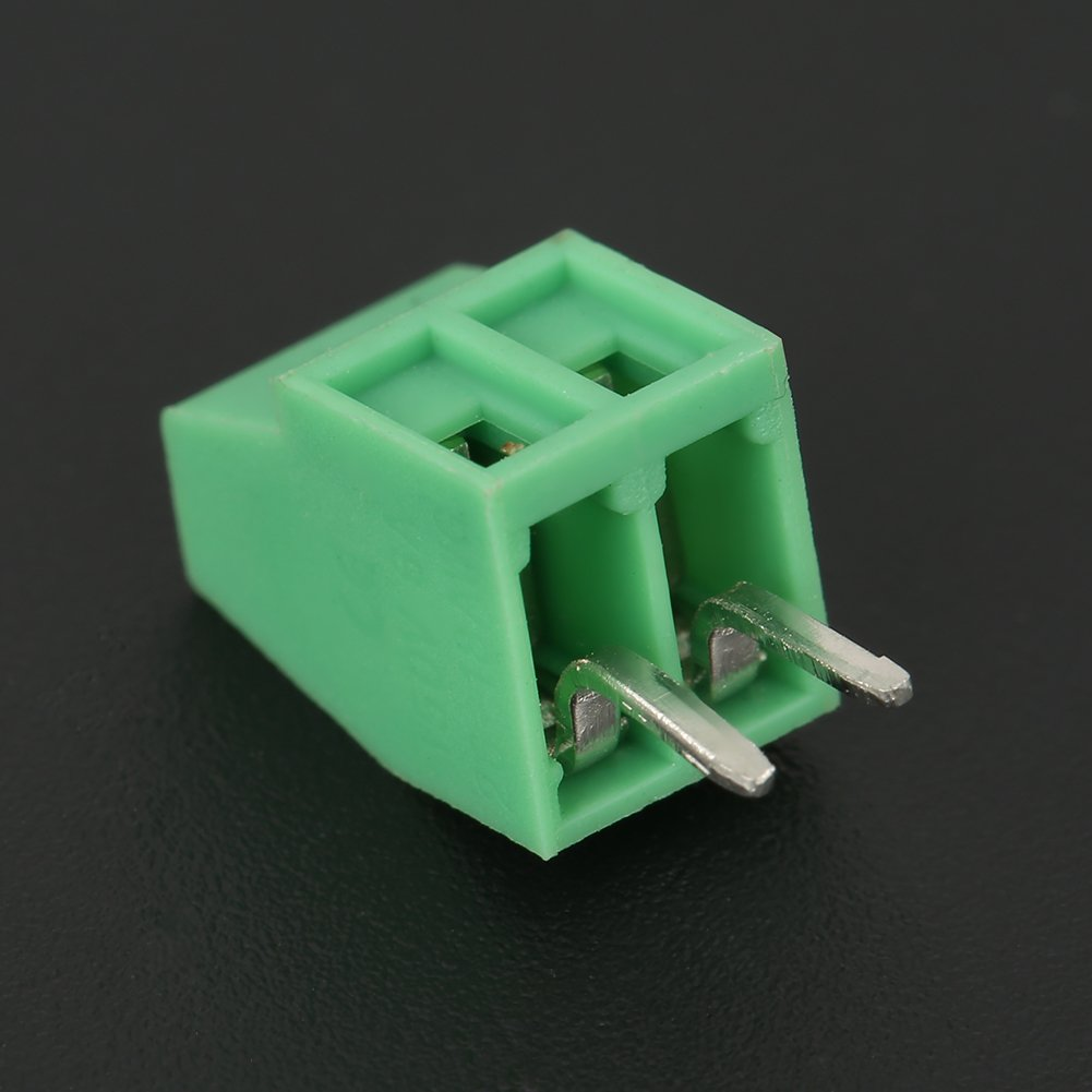 Terminal Block Connector 50Pcs/Set 2 Pin 2.54Mm Pitch Green PCB Universal Screw Terminal Block Connector image number 2
