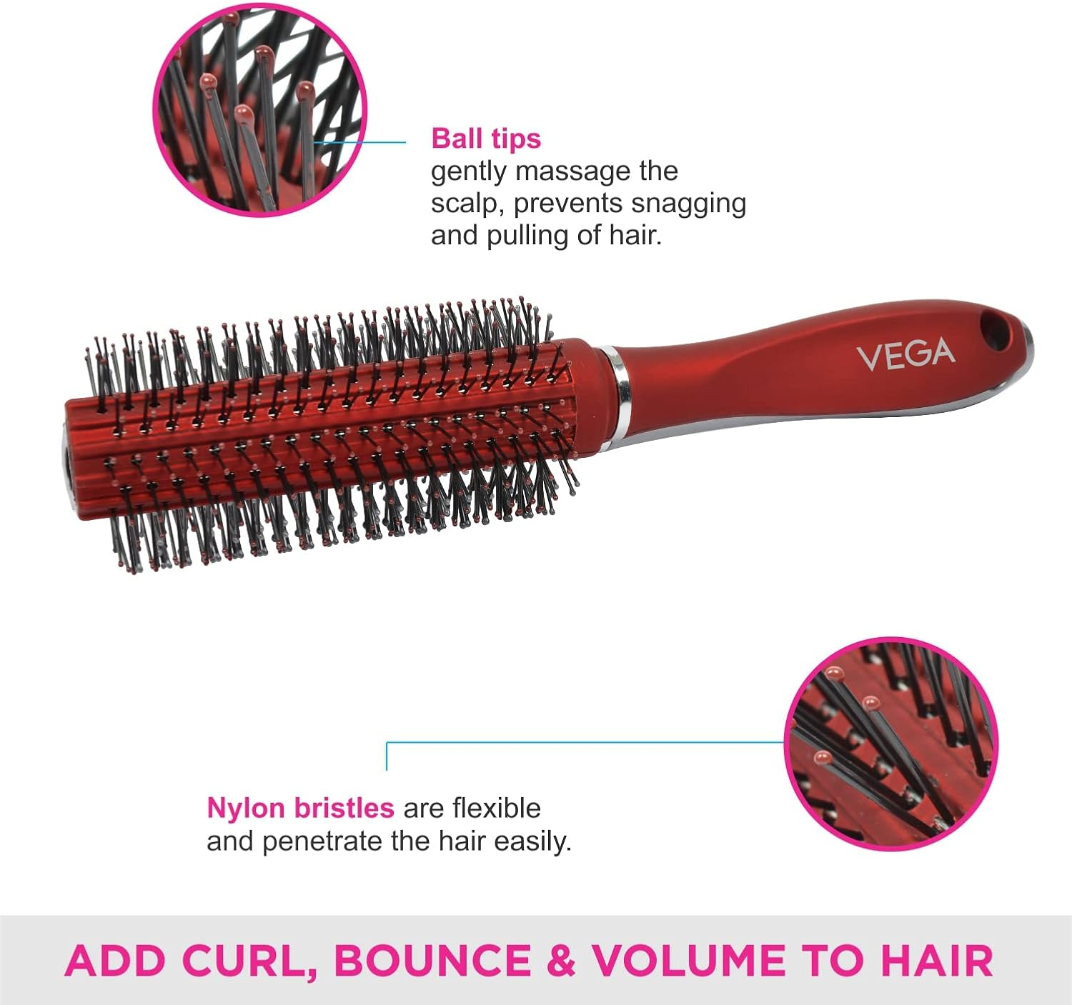 Vega round Brush (Color May Vary) image number 6