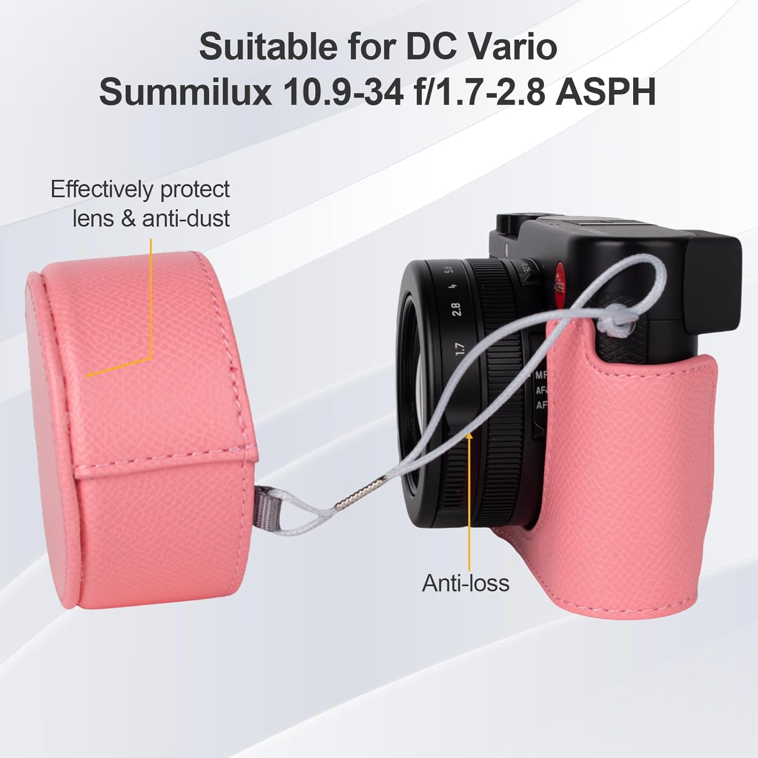 VOVMOEYA Leica D-LUX8 Camera Case Cover Kit for Leica DLUX8 Half Case D-LUX 8 Camera Cover with Front Lens Cap and Shoulder Strap - Blue image number 3