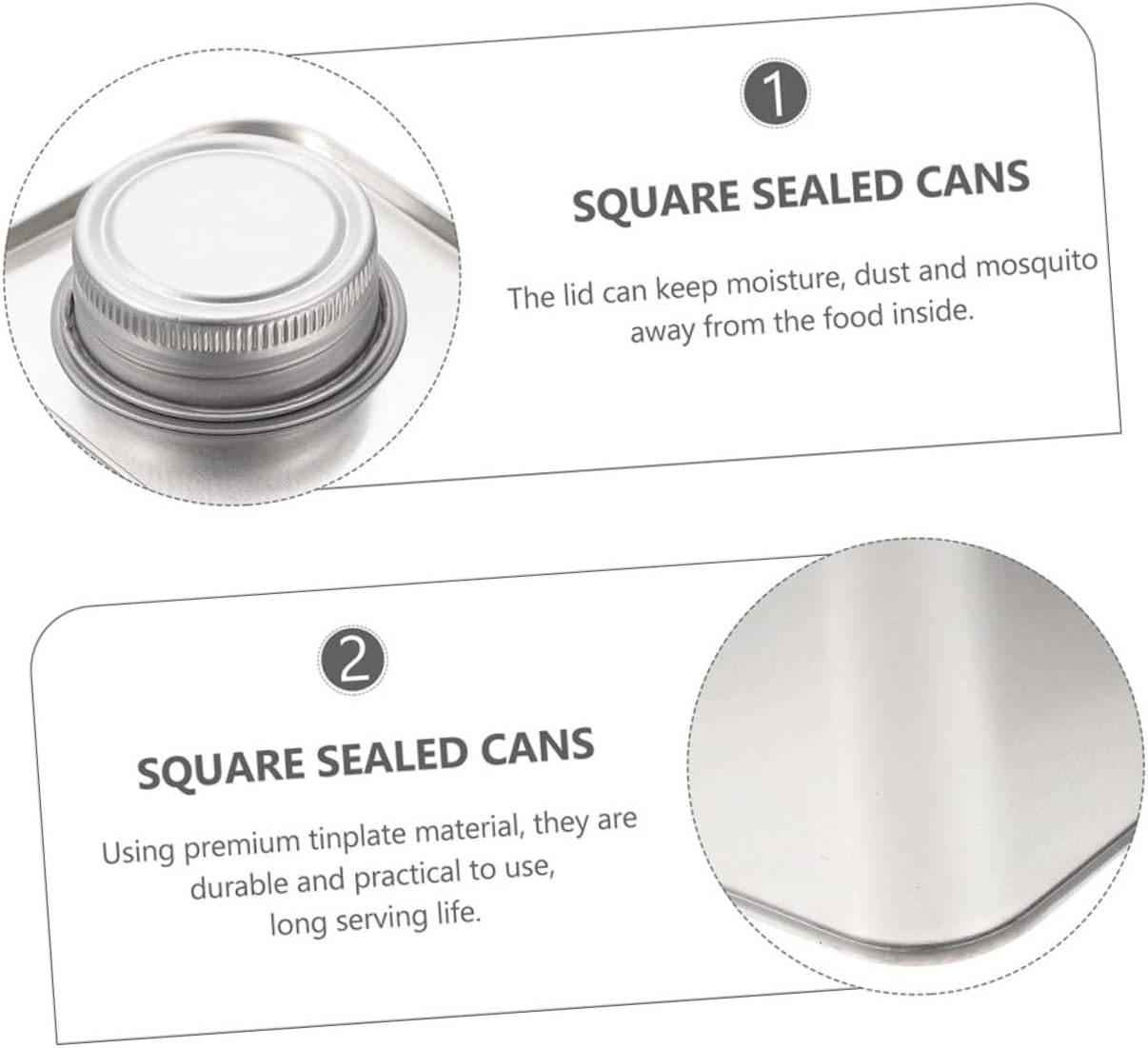 RORPOIR 3Pcs Coffee Bean Powder Tin Can Airtight Lid for Loose Leaf Tea Storage Food Storage Tin Containers Lids Tea Jar for Home Office Use image number 2