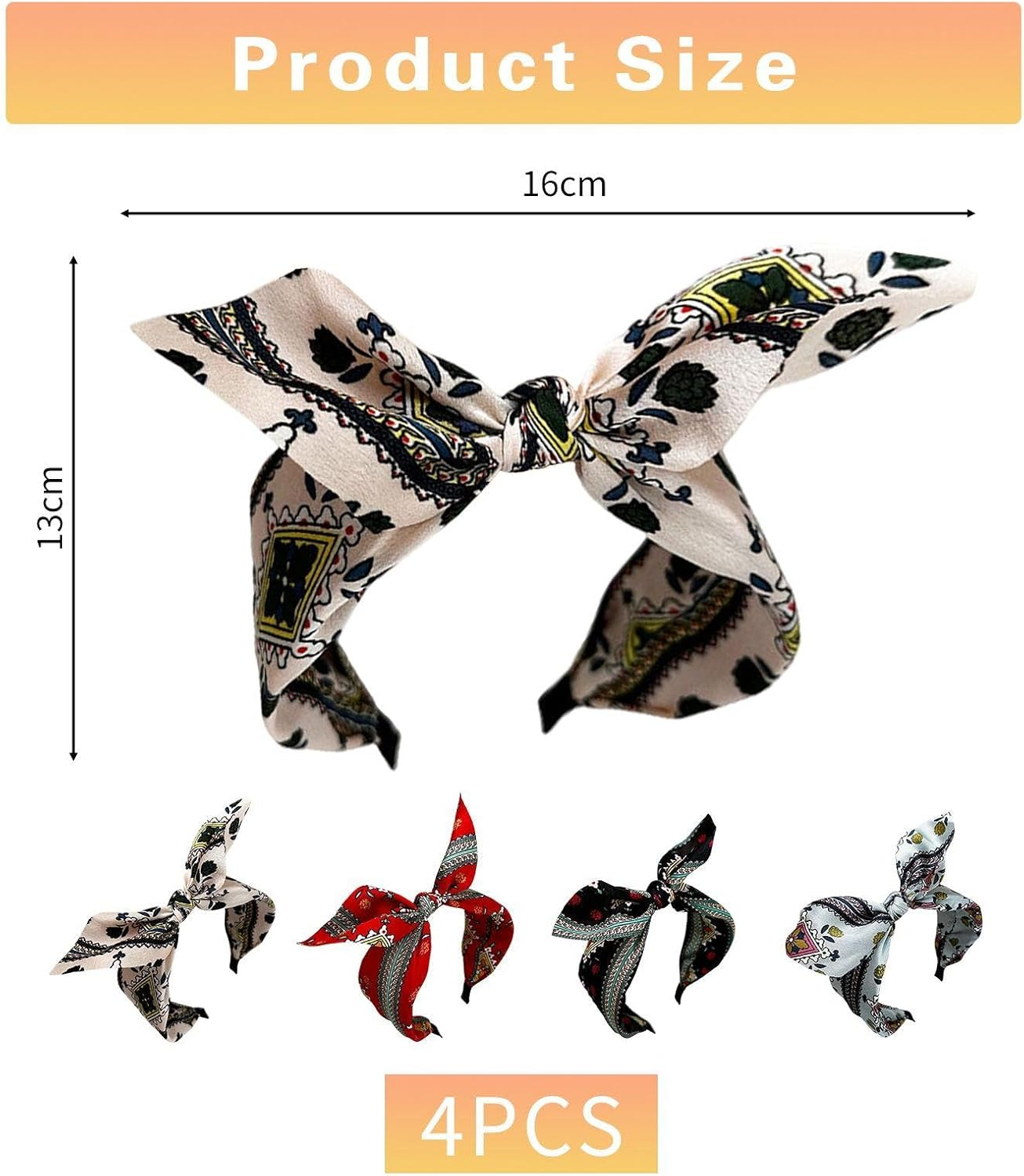 Pack of 4 Bugstadbands, Retro Headbands, Boho Hair Accessories, Hairstyle Decorations image number 1