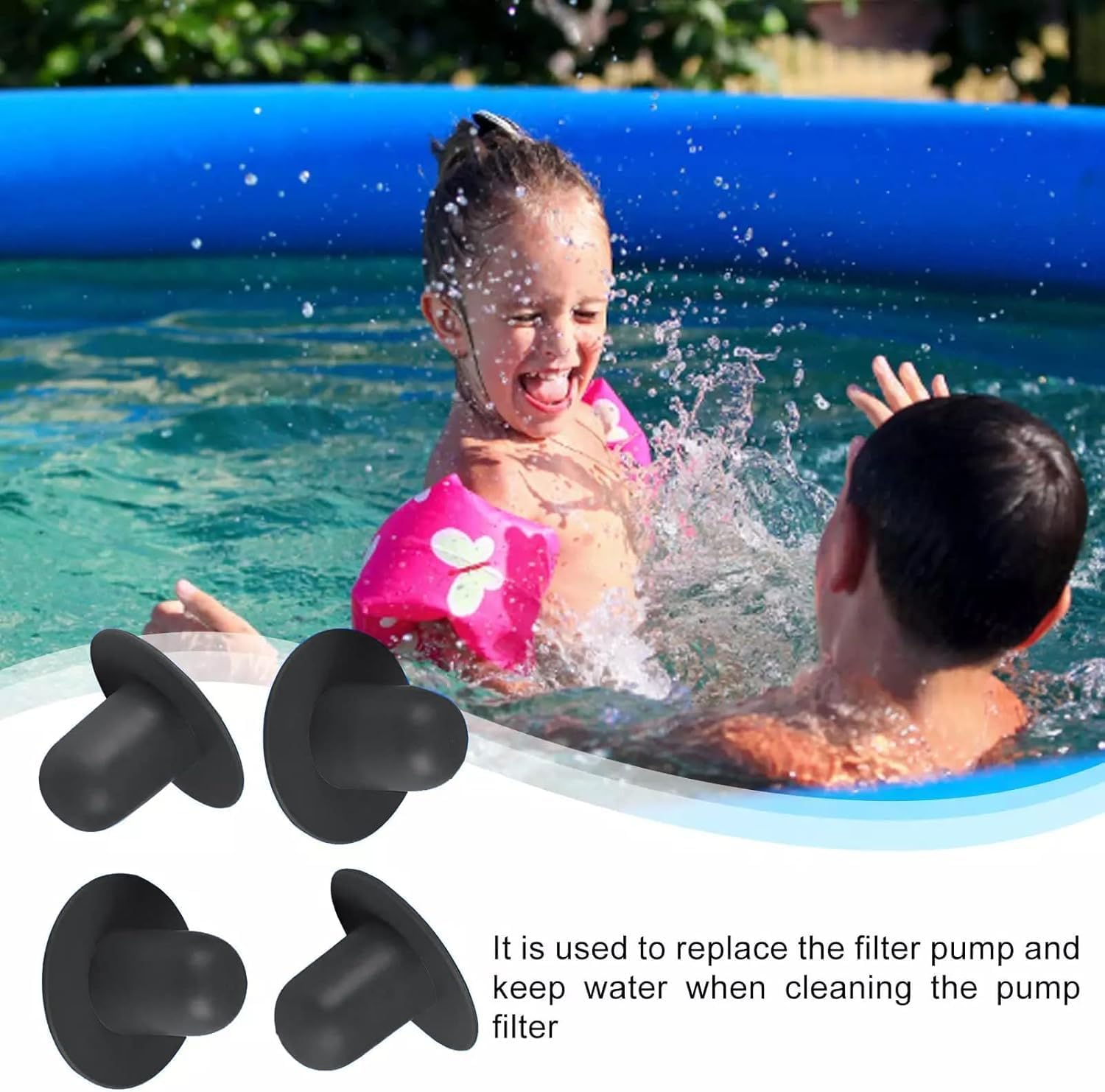 4 Pack Pool Wall Plug Replacement,Pool Stopper Plugs,Swimming Pool Pump Strainer Hole Plug for Intex&Bestway,Pool Plugs,Ground Swimming Plug Wall Plug Stopper Filter Pump Water Stopper Drainer Plugs image number 3
