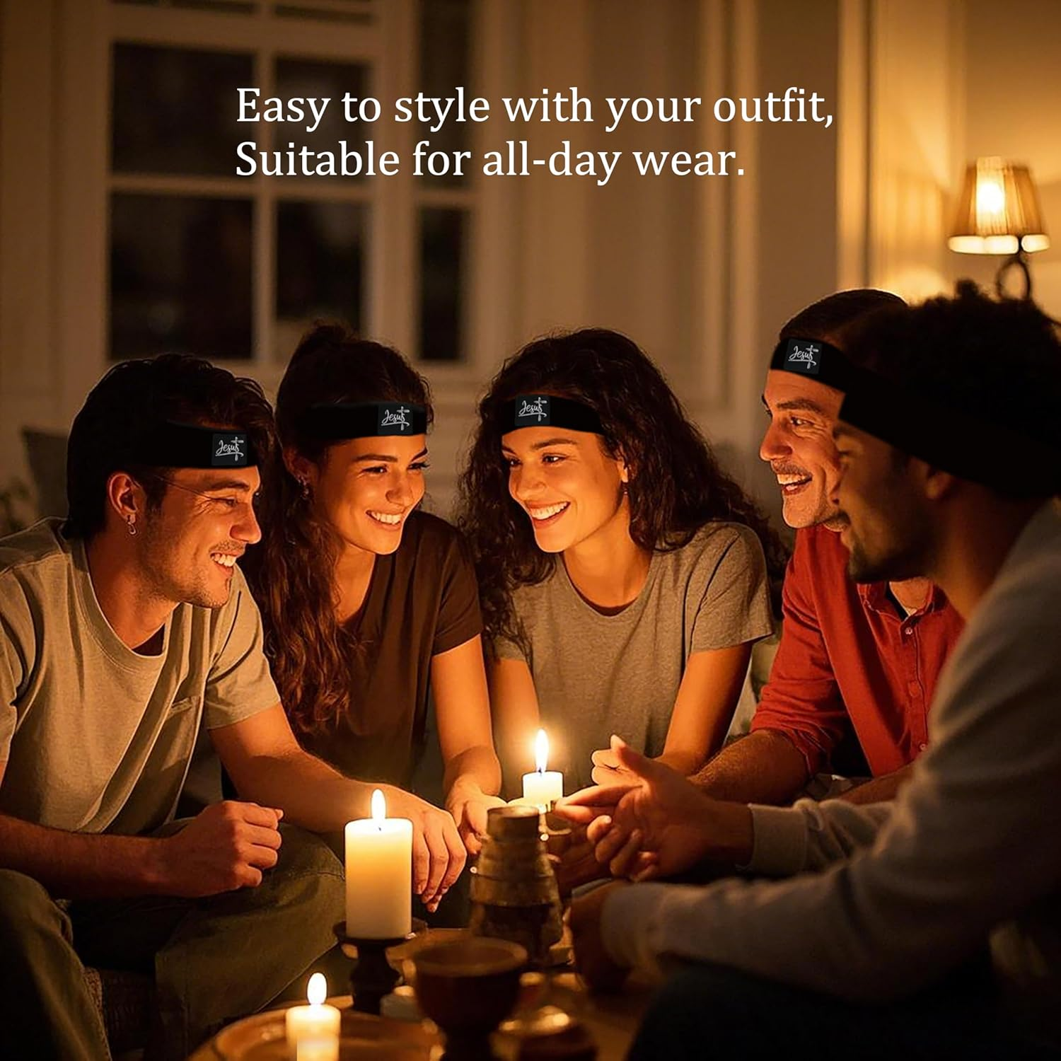 Daily Bible Verse Headbands for Women Non Slip,Soft Cloth Fabric Hair Bands with Nfc,Elastic Inspirational Christian Religious Hair Warp for Workout Yoga Running, Black