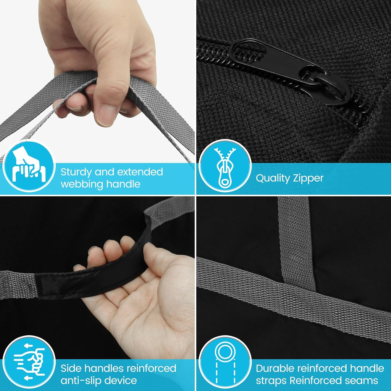 Outdoor Cushion Storage Bag, 62&times;22&times;30 Inch Outdoor Cushion Bag, 600D Oxford Furniture Storage Bag with Handle, Garden Outdoor Christmas Tree Furniture Waterproof Bag for Patio Furniture image number 3