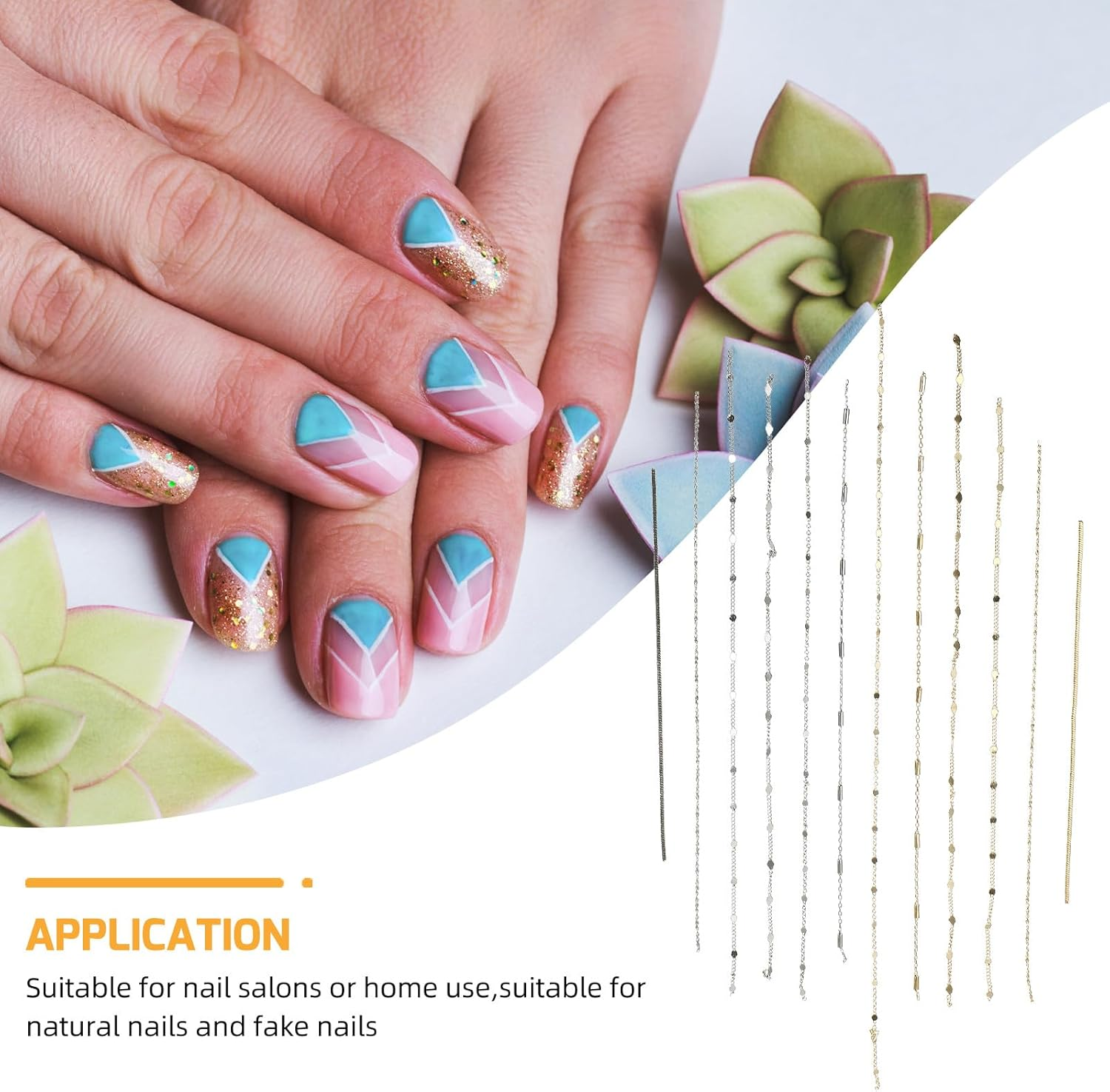 Iplusmile Creative Nail Art Metal Chain Jewelry DIY Accessories Box, Manicure Decoration Kit with Metal Chains for Nail Art Designs in Australia image number 5