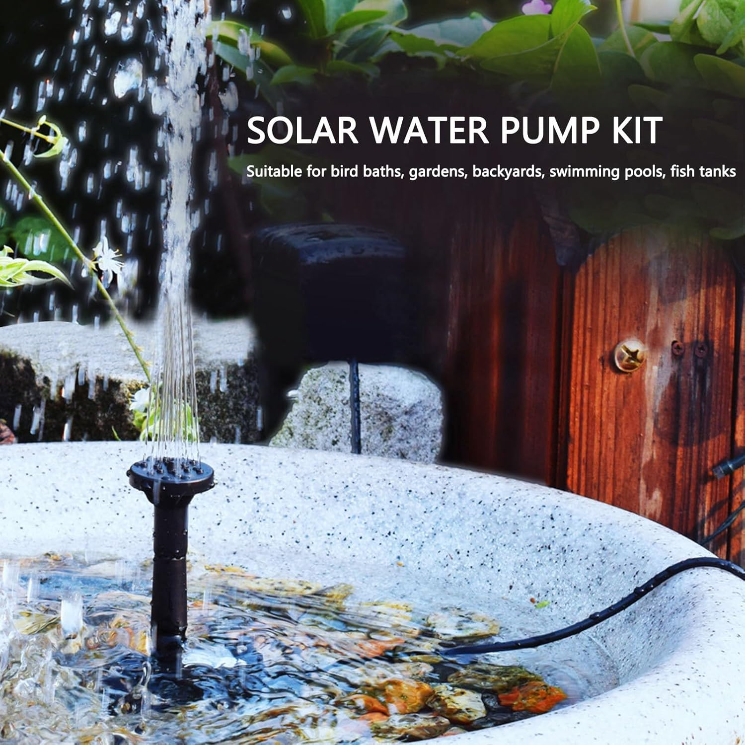 Solar Water Pump Kit, Solar Fountain Pump, Bird Bath Fountain Pump for Bird Baths, Gardens, Backyards, Swimming Pools, Fish Tanks, Etc image number 3