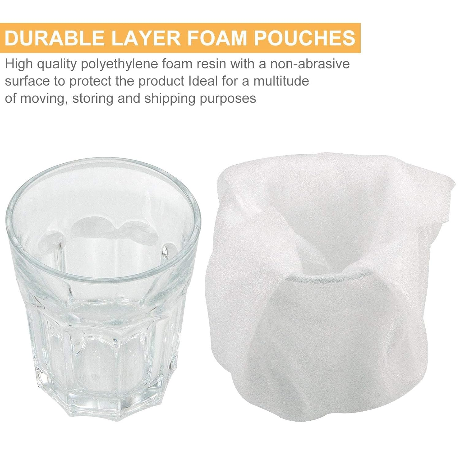 AKOLAFE 7.8X7.8 Inch Foam Pouches 50 Count China Moving Supplies for Packing & Shipping Box Cushion Foam Wrap Pouches Packing Cushioning Supplies for Protecting Dishes Porcelain Glasses Plates Fragile image number 5