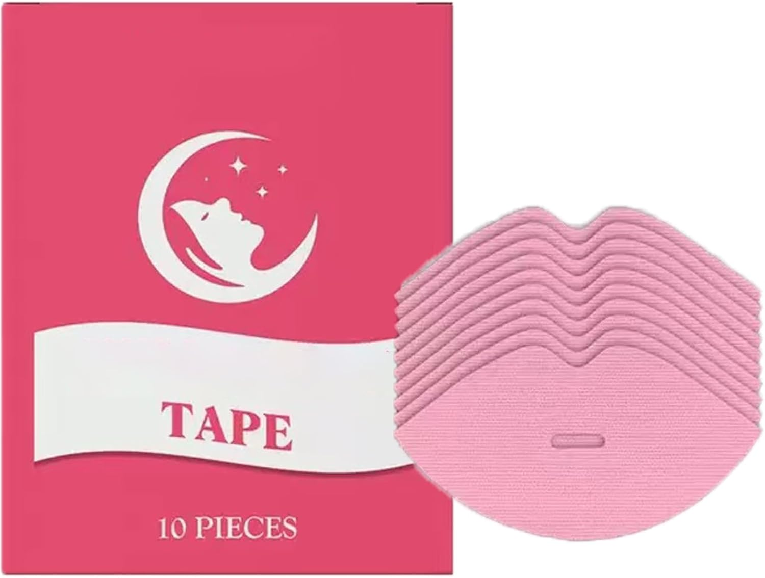 Beauty Sleep Mouth Band for Sleeping Women, Collagen Beauty Tapes, Soothes the Jaw Area, Breathable, Easy to Remove, Gentle and Comfortable, Suitable for All Skin Types (Pack of 10)