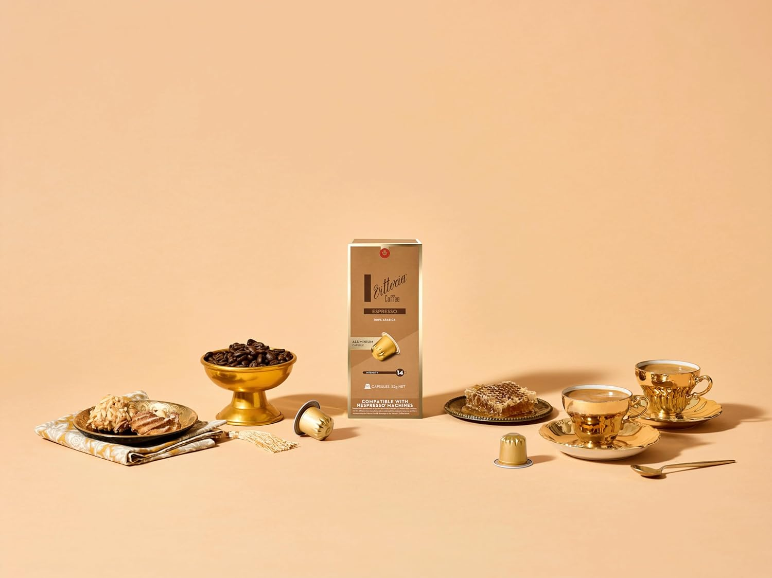 Vittoria Coffee Espresso 100% Arabica Nespresso Compatible Aluminium Capsules 52G (6 Packs X 10 Pods) image number 2