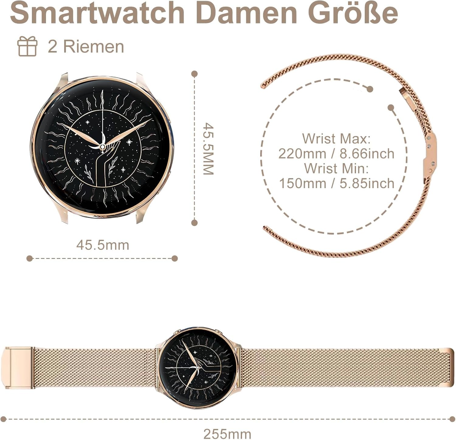 Smart Watches for Women,1.7" AMOLED Time Always-On-Display,Invisible Button,Ladies Smart Watch with Heart Rate/Blood Pressure/Sleep Monitor,120 Sport Modes Womens Smart Watches for Android Ios image number 1