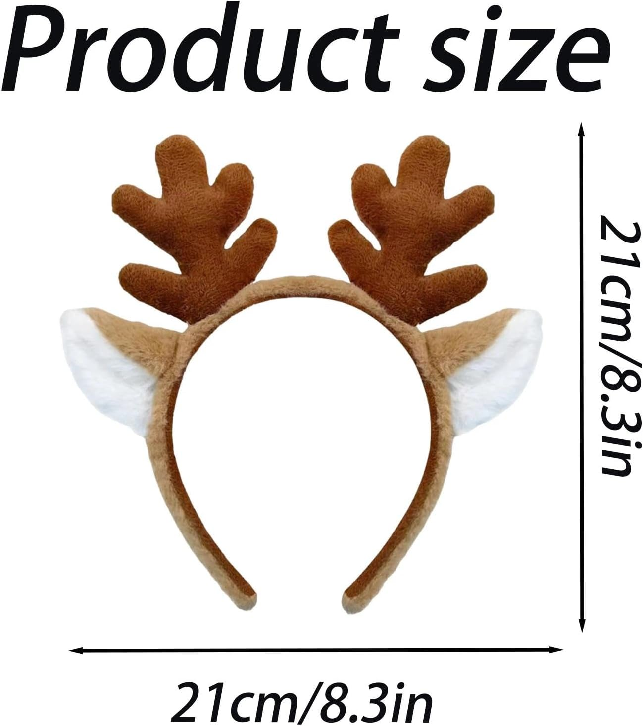 Dinghaole Dark Brown Animal Antler Headband - Adjustable Christmas and Halloween Costume Accessories with Realistic Deer Ear Design image number 6