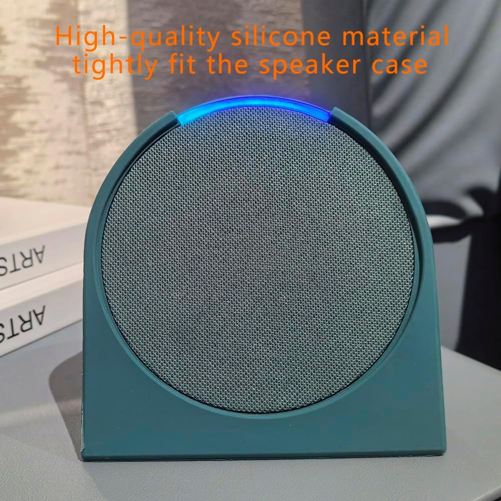 Compatible with Theamazon Echo Pop (2023 Release) Thickened Silicone Protective Cover, the Base Is More Stable, 360&deg; Protection, and a Close Fit with the Speaker Housing (Charcoal) - Lavender Bloom image number 6