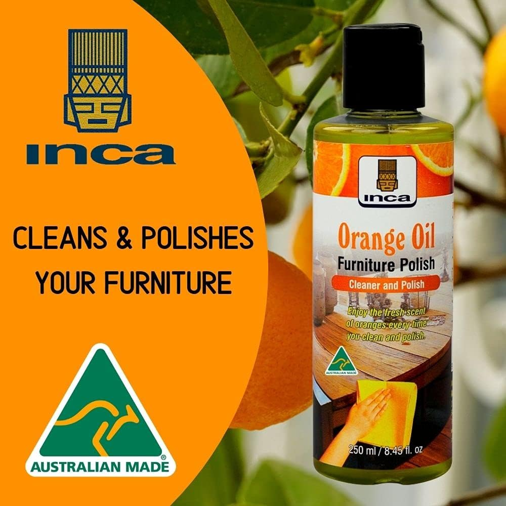 Inca&trade; Orange Oil Furniture Polish & Cleaner 250Ml Quickly & Easily Cleans & Polishes Wood & Veneer Furniture in 2 Simple Steps image number 2
