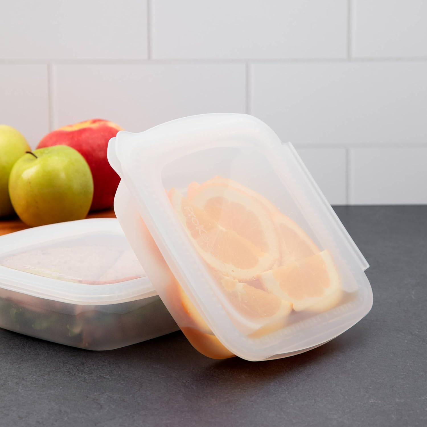 Progressive Softbox Silicone Rectangular Storage Box - 2 Cup 470Ml. Made of 100% Silicone, Patented Leak-Proof Zipper Seal, Microwave, Freezer, and Oven Safe, PVC, & Phthalate Free, Dishwasher Safe image number 6