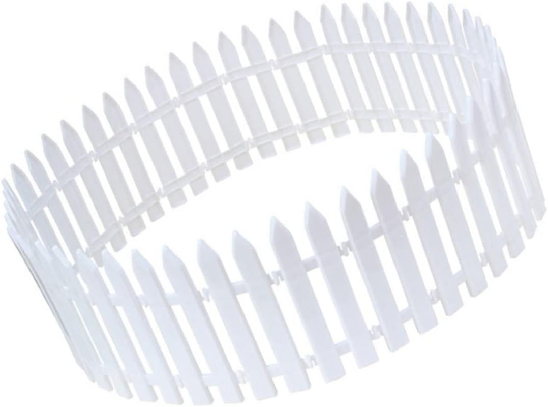 Elegant White Plastic Picket Fence Christmas Tree 25 Pieces Set Miniature Decor for Home Wedding Party Fairy Garden