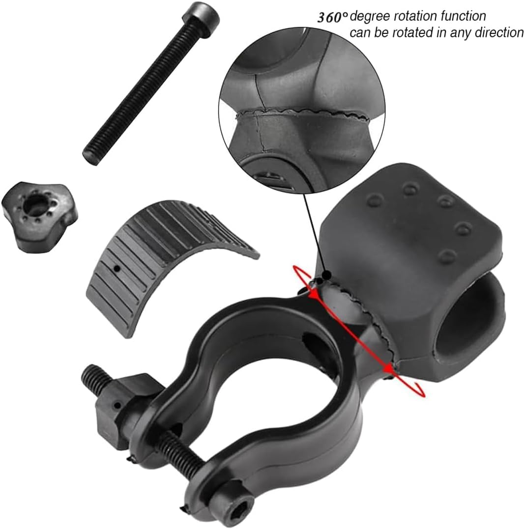 4 Pcs Plastic & Resin Walking Cane Holder, Bicycle Light Rack, Wheelchair Walking Stick Clip, 360 Degree Rotation Crutches Stick Bracket image number 3