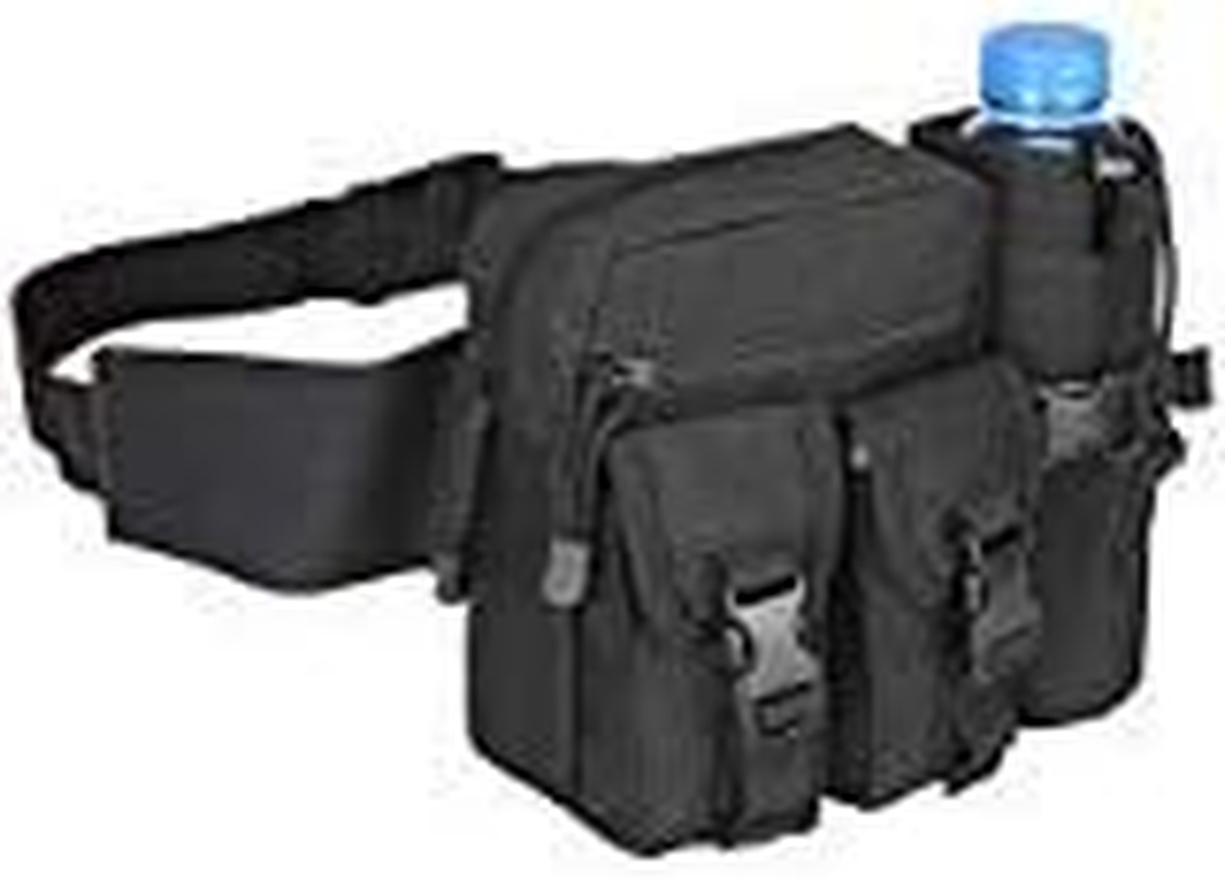 Tactics Waist Bag,Military Fanny Pack,Waterproof Belt Bag with Water Bottle Holder Suitable for Mountaineering&Camping&Riding&Fishing&Shooting(Black)