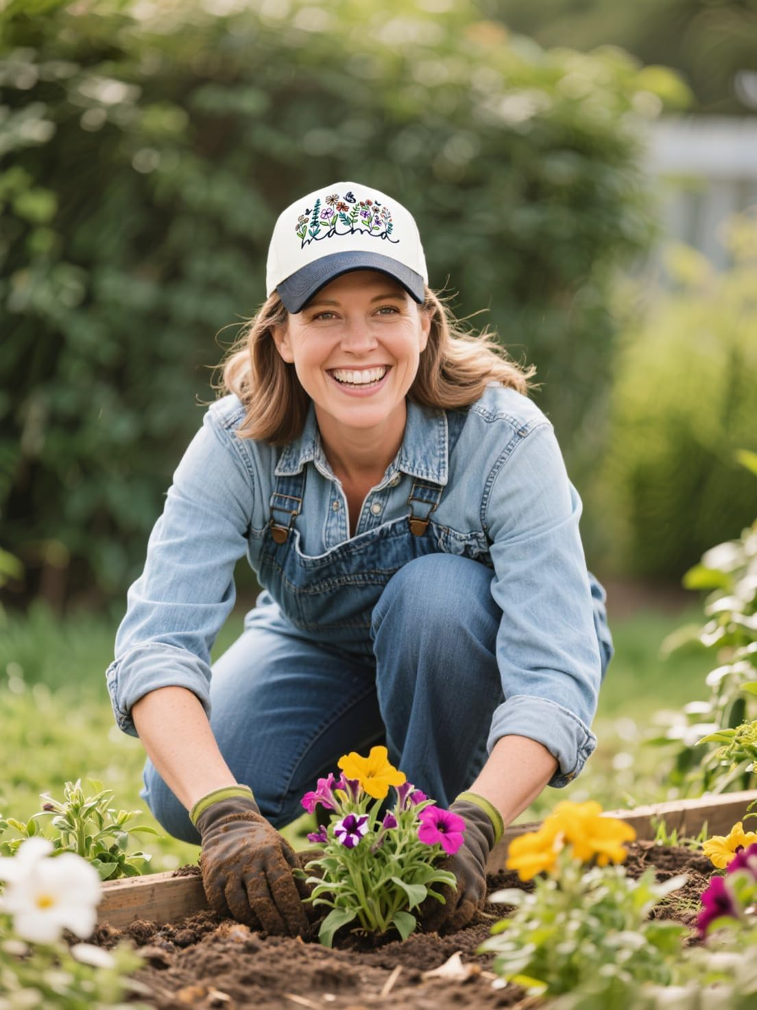 MINYJHZ Mama Trucker Hat for Women, Mothers Day Birthday Gifts for Mom, Two-Tone Adjustable Mom Baseball Cap Black image number 2