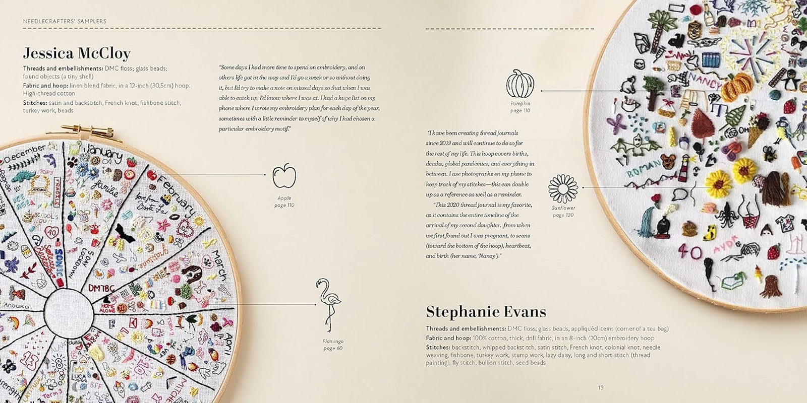 365 Days of Stitches: Keep a Personal Embroidery Journal: Motifs, Techniques, Templates image number 1