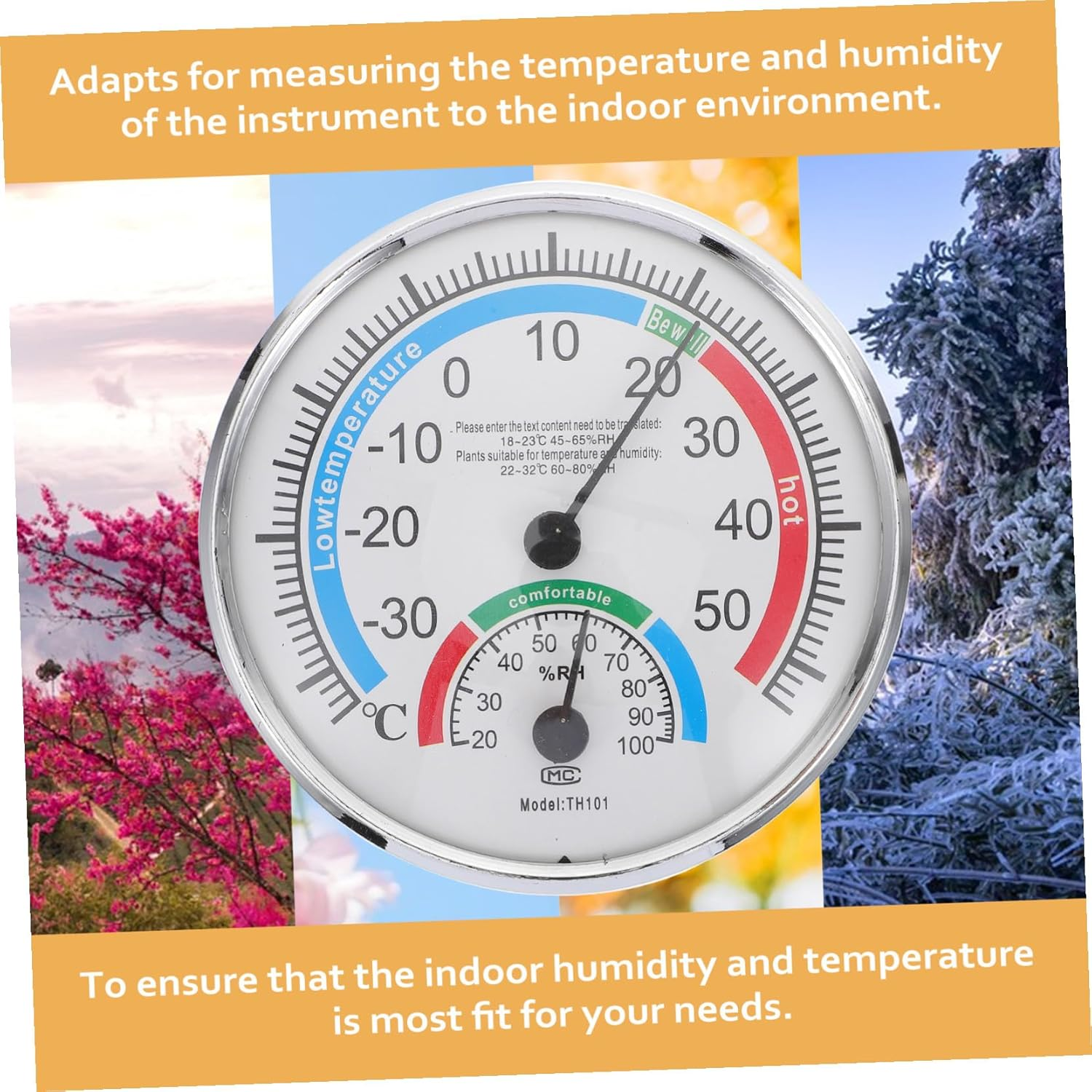 Balacoo 2-In-1 Hygrothermograph and High Precision Temperature Humidity Meter for Home and Sauna Use, Professional Sauna Thermometer Hygrometer Accurate Indoor Outdoor Readings