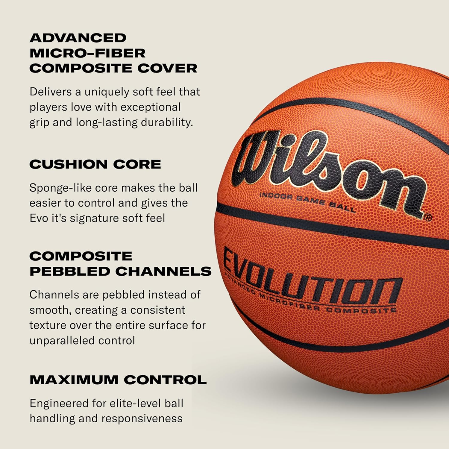 Wilson Evolution Game Basketball image number 6