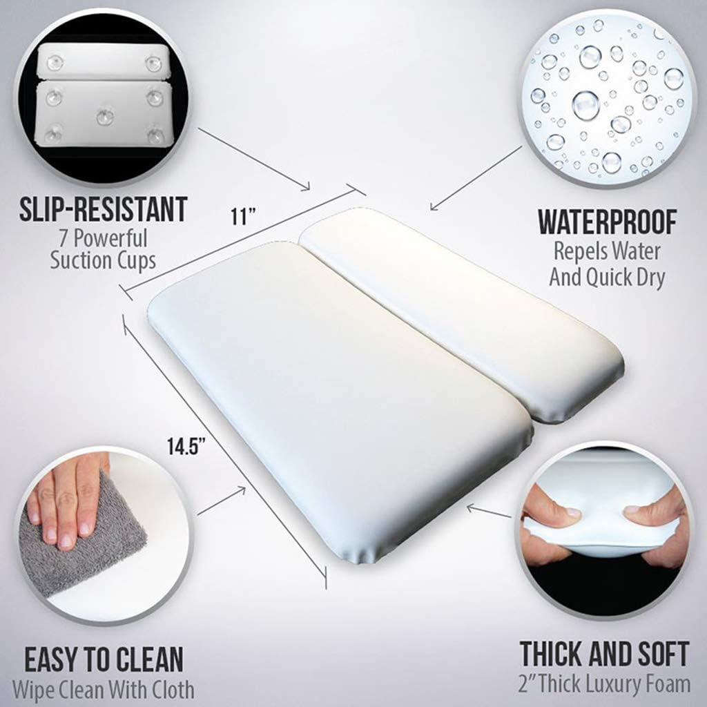 Bathtub Pillows, Non Slip Bathtub Pillow Home Spa Bath Pillow with Extra Soft & Large 2-Panel Design for Shoulder & Neck Support