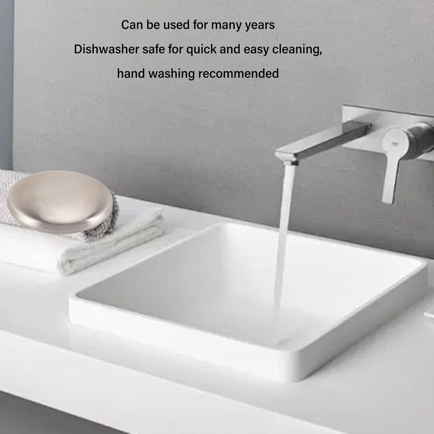 Metal Soap Bar - Hand Wash Kitchen Gadget | Stainless Steel Soap Bar | Multi Fuctional Kitchen & Outdoor Essential for Removing Fish Garlic Onion Smell (1Pcs) image number 3