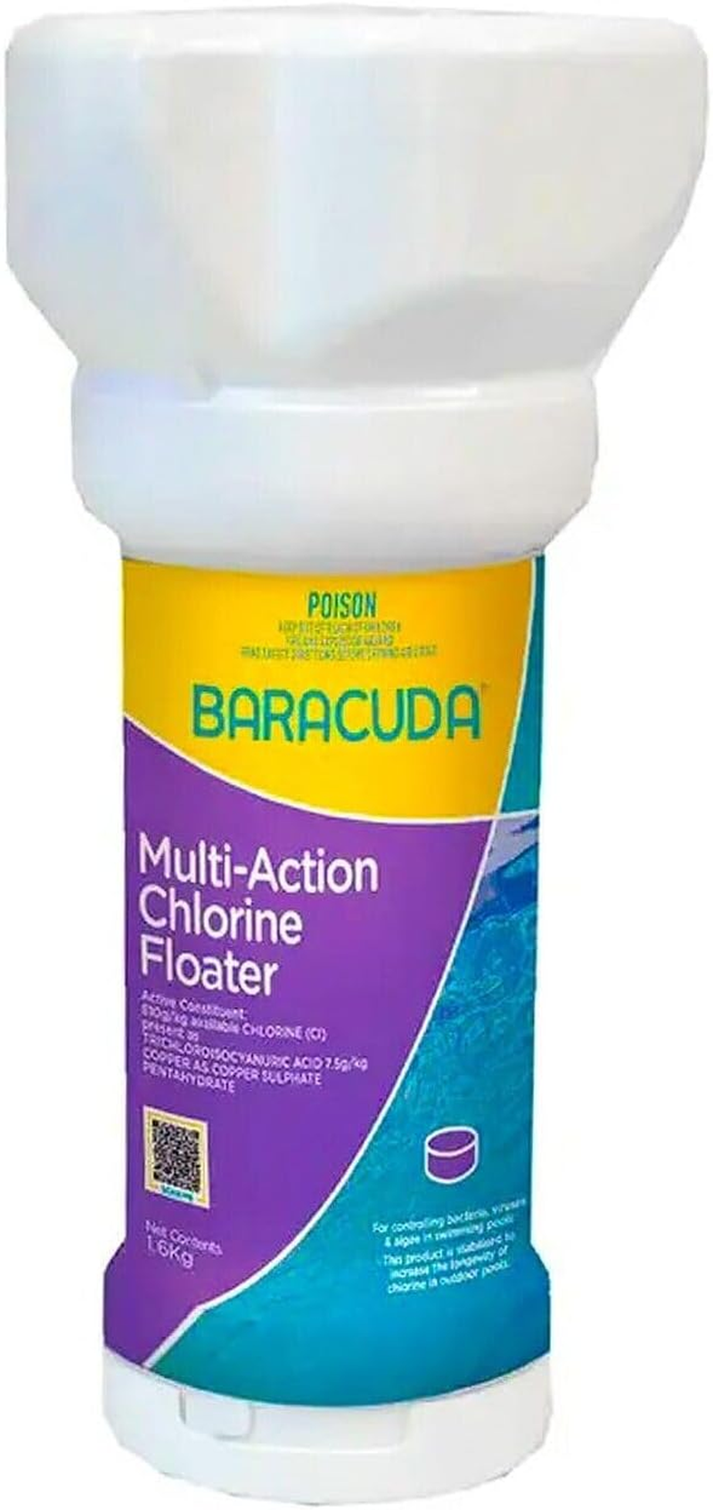 Pool Tablets & Floater PRO Monthly Chlorine 1.6Kg Baracuda Multi Action Water