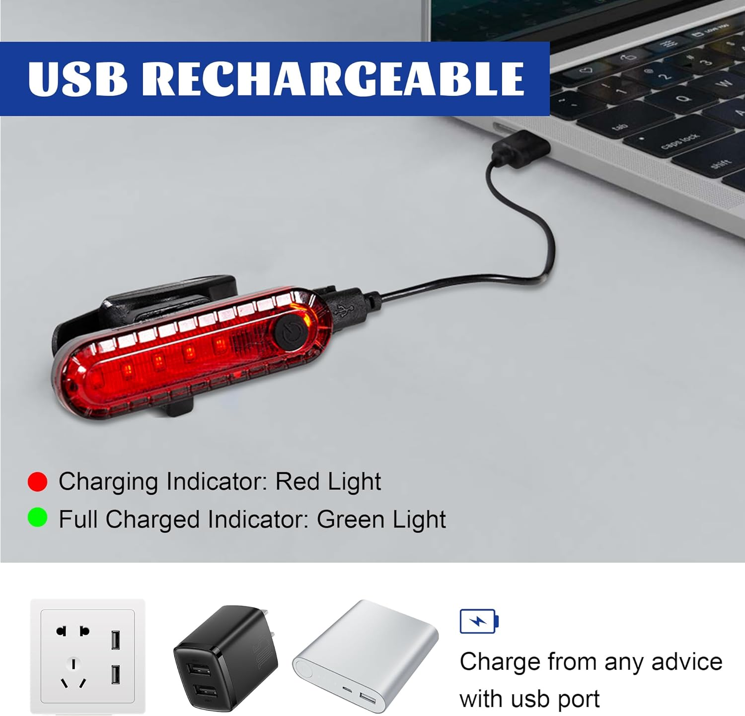 Hakea Volcano Super Bright LED Rear Bike Light - USB Rechargeable Bicycle Light - Mount Cycle Light- Red Taillight - Waterproof- High Lumens Cycling Light- 4 Modes Selection - up to 12 Hours Battery image number 6